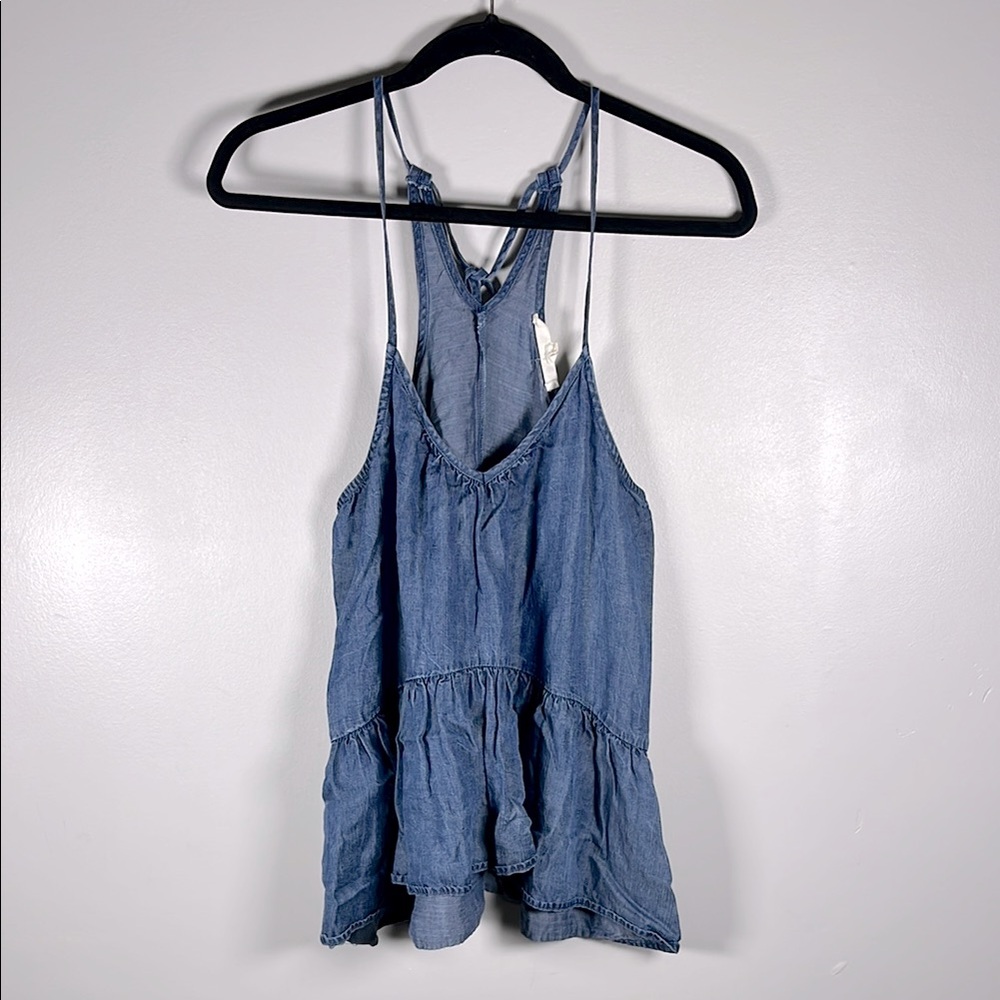 Lovestitch Denim Blue Sleeveless Women's Top size S